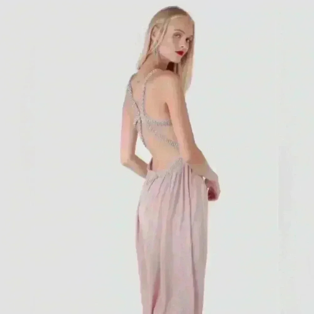 TFNC Bridesmaid blush Maxi Dress Size 12